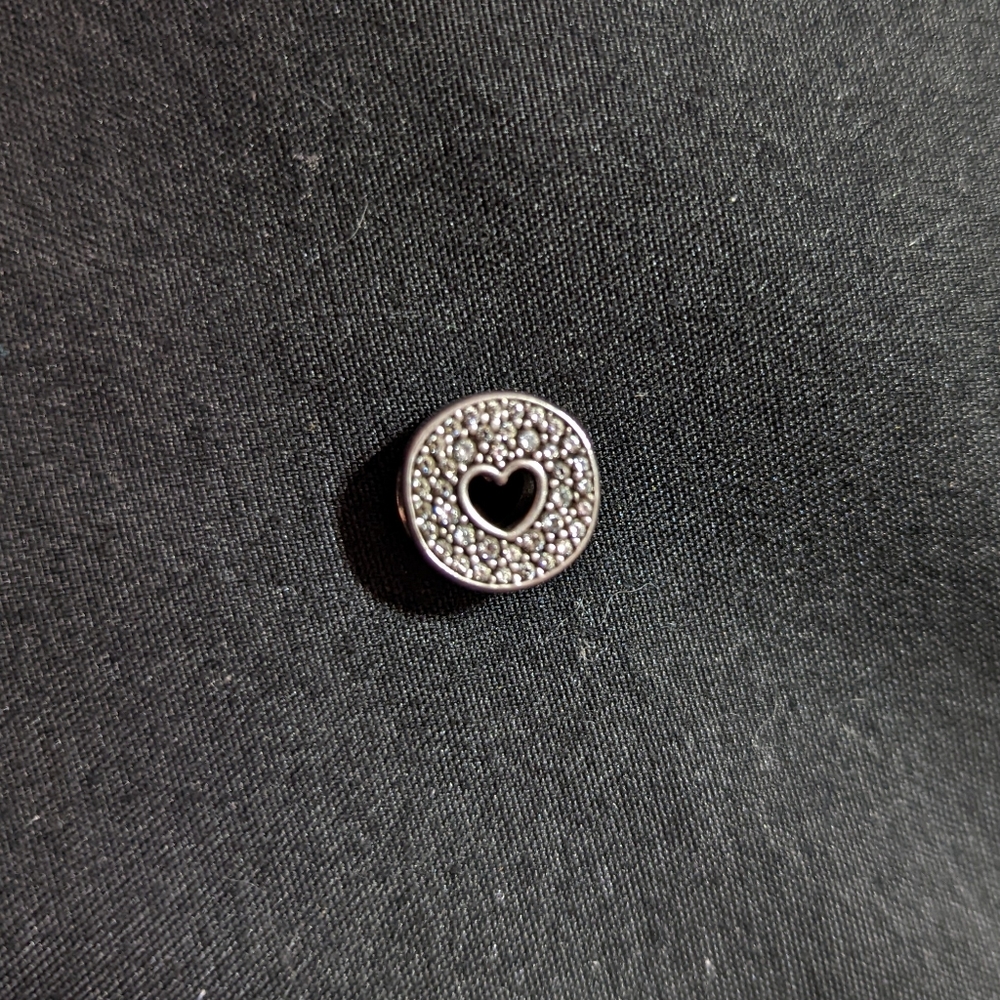 Pandora Sterling Silver Happy Anniversary Pave Cubic Zirconia Heart Charm